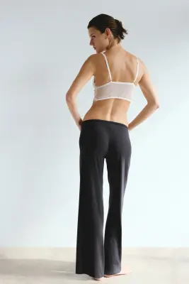 Pantalon de pyjama en coton mélangé - Noir — photo 2