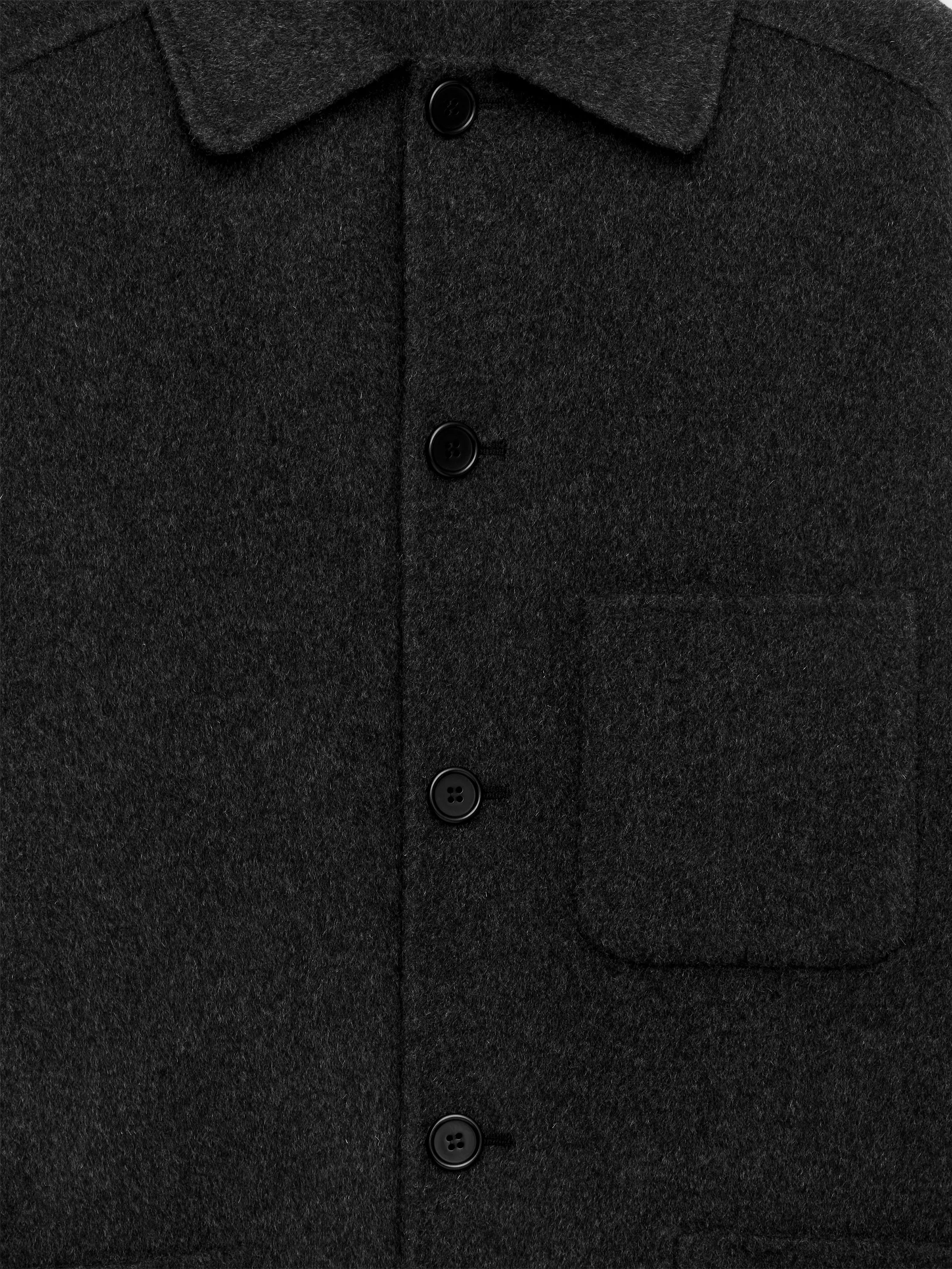 Veste en laine mélangée double face - Gris foncé