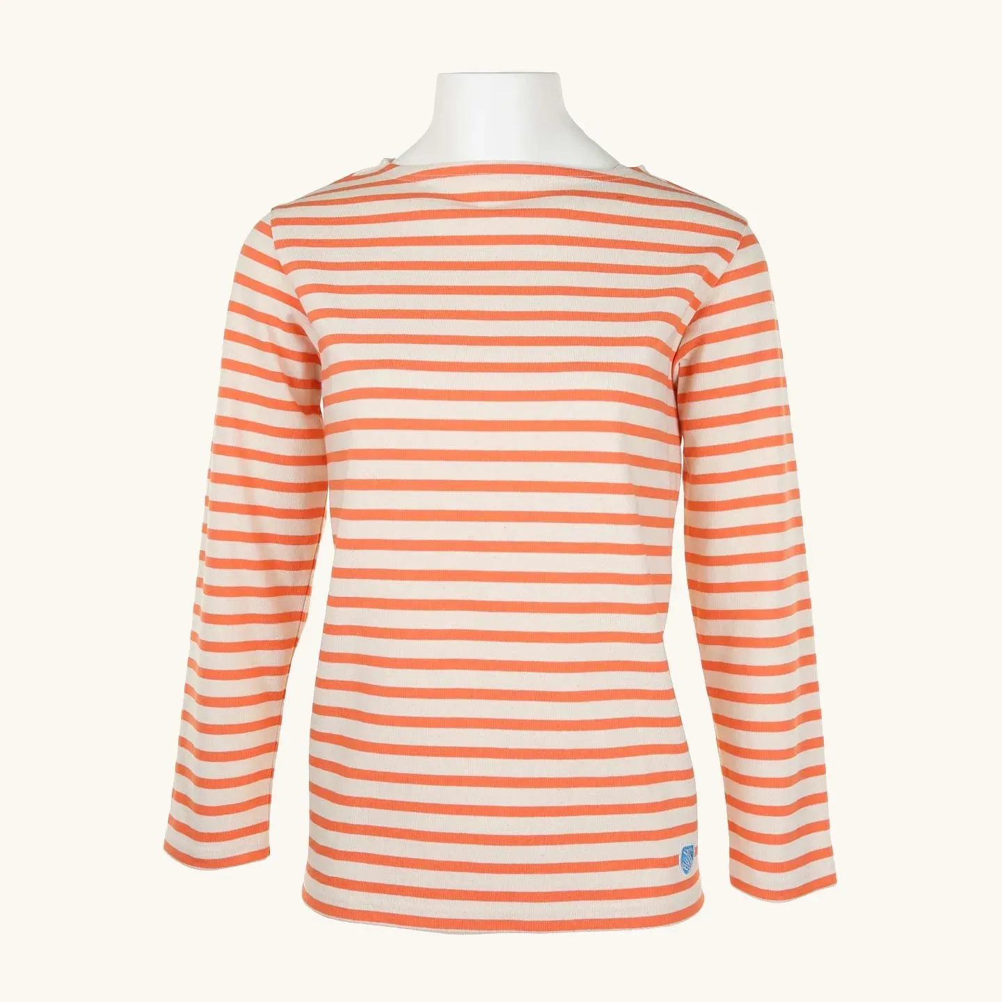 Marinière Ecru / Mandarine, mixte