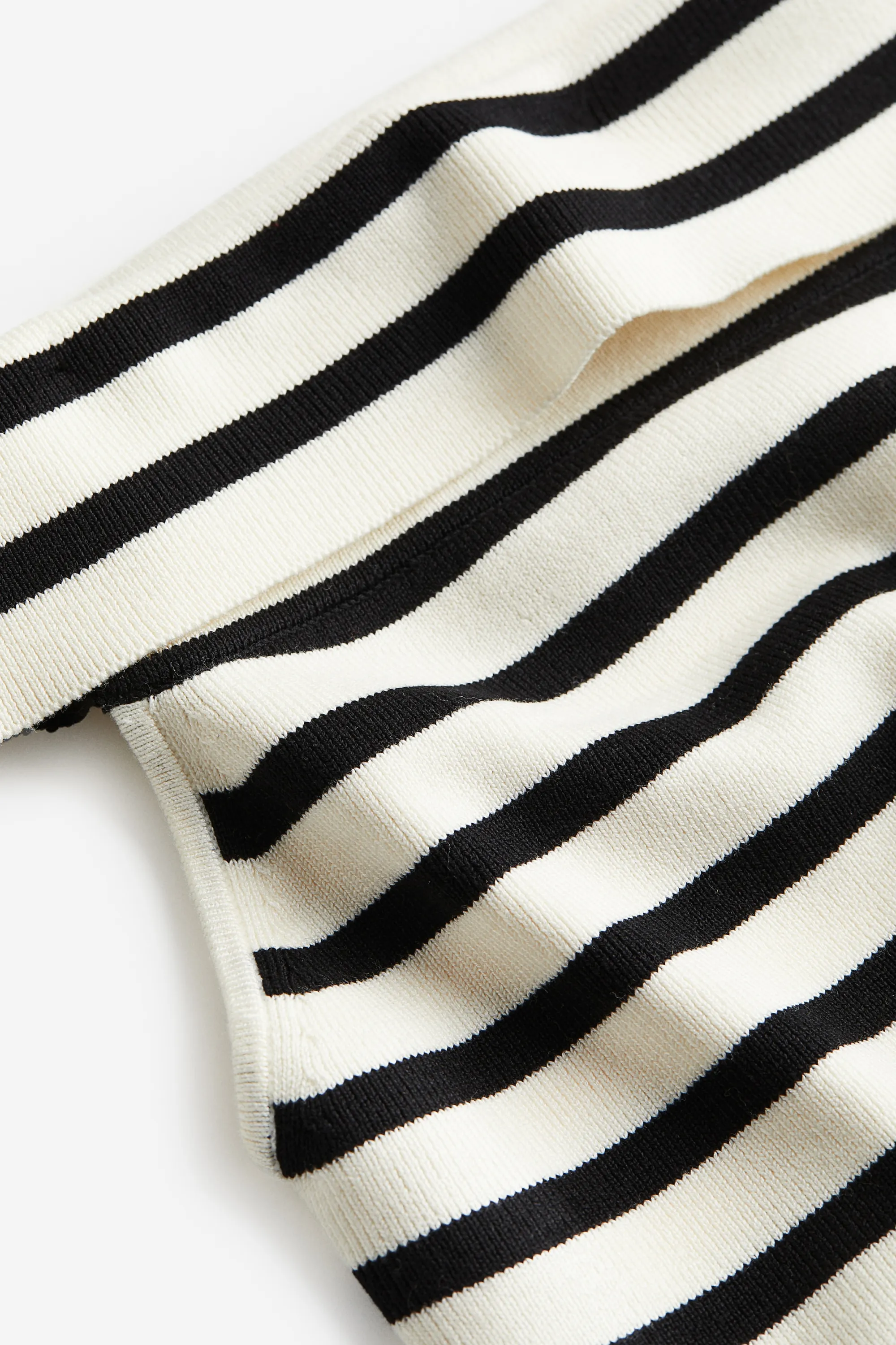 Top épaules nues sans manches - Crème/rayures noires
