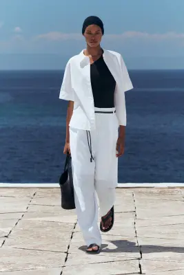 CHEMISE OVERSIZE À MANCHES COURTES - BLANC — photo 5