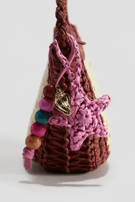 Sac à main en paille - Beige/rouge rouille — photo 2