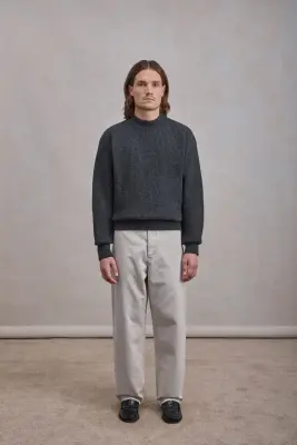 Deck Sweater - Laine d'agneau Gris Chiné Anthracite — photo 2