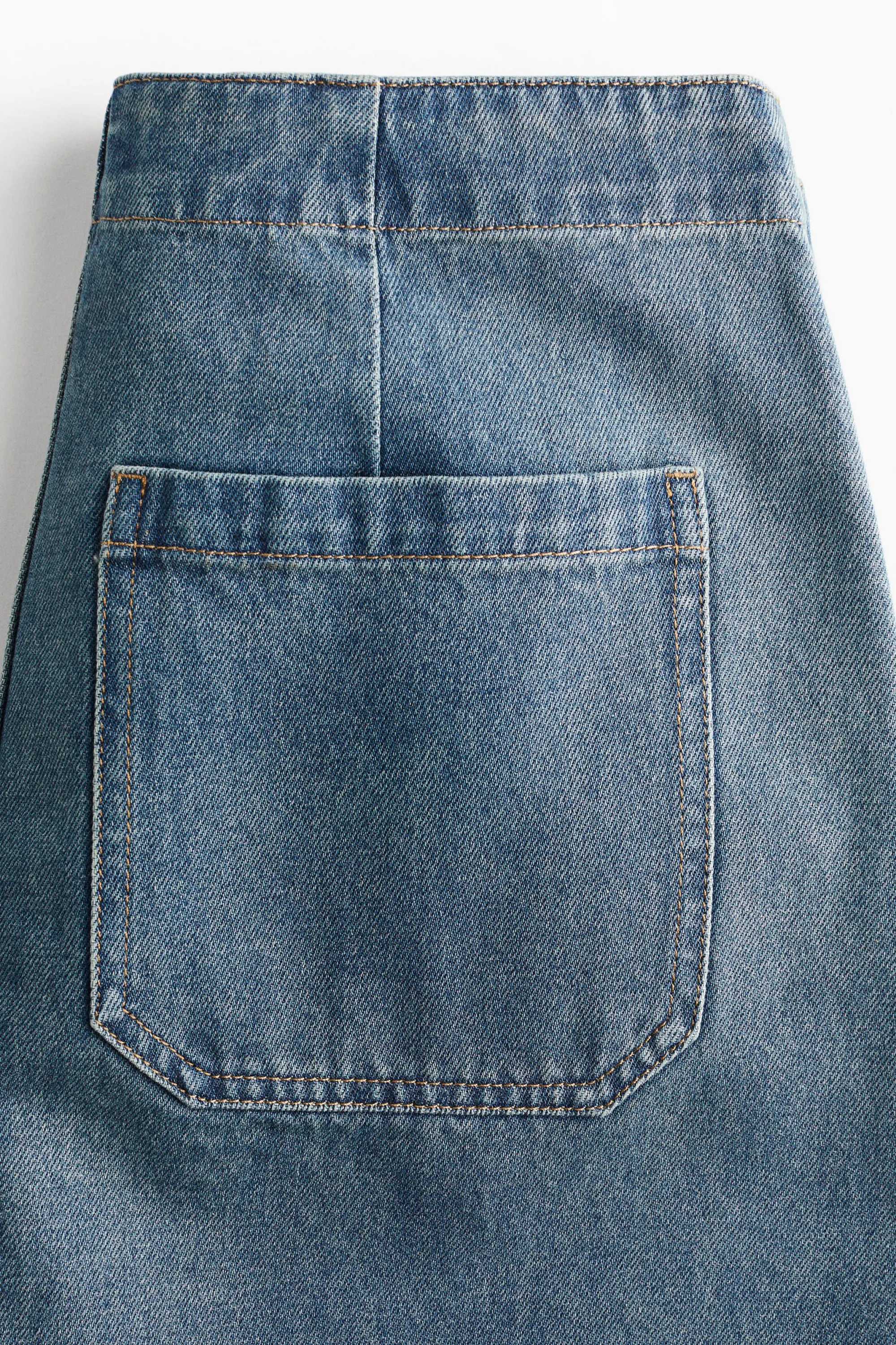 Minijupe en denim avec laçage - Bleu denim