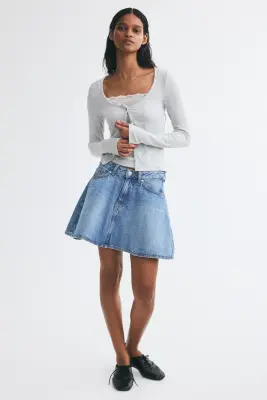 Ensemble 2 pièces gilet et top - Gris clair chiné — photo 1