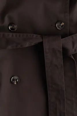Trench-coat avec ceinture à nouer - Marron foncé — photo 4