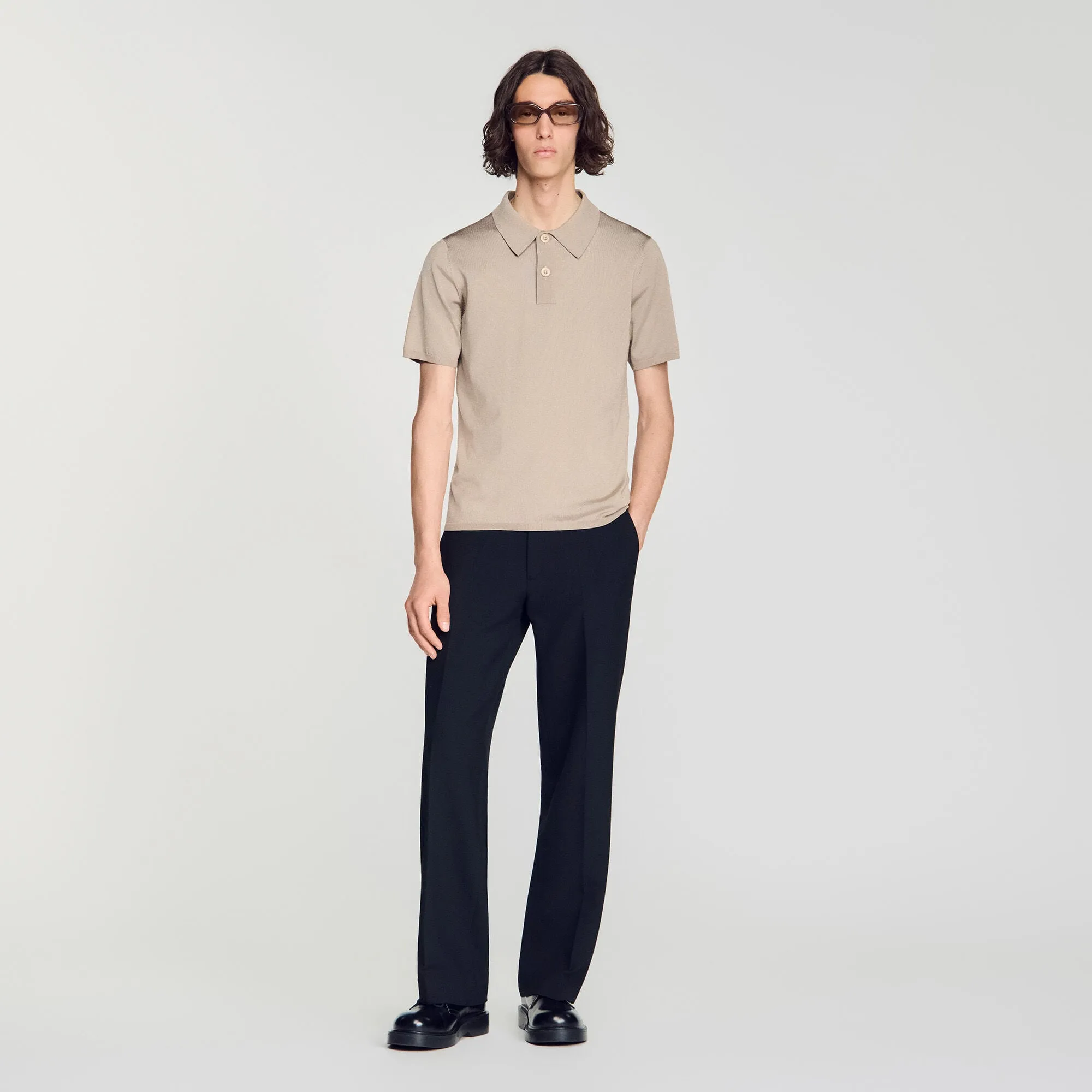 Polo en maille à manches courtes