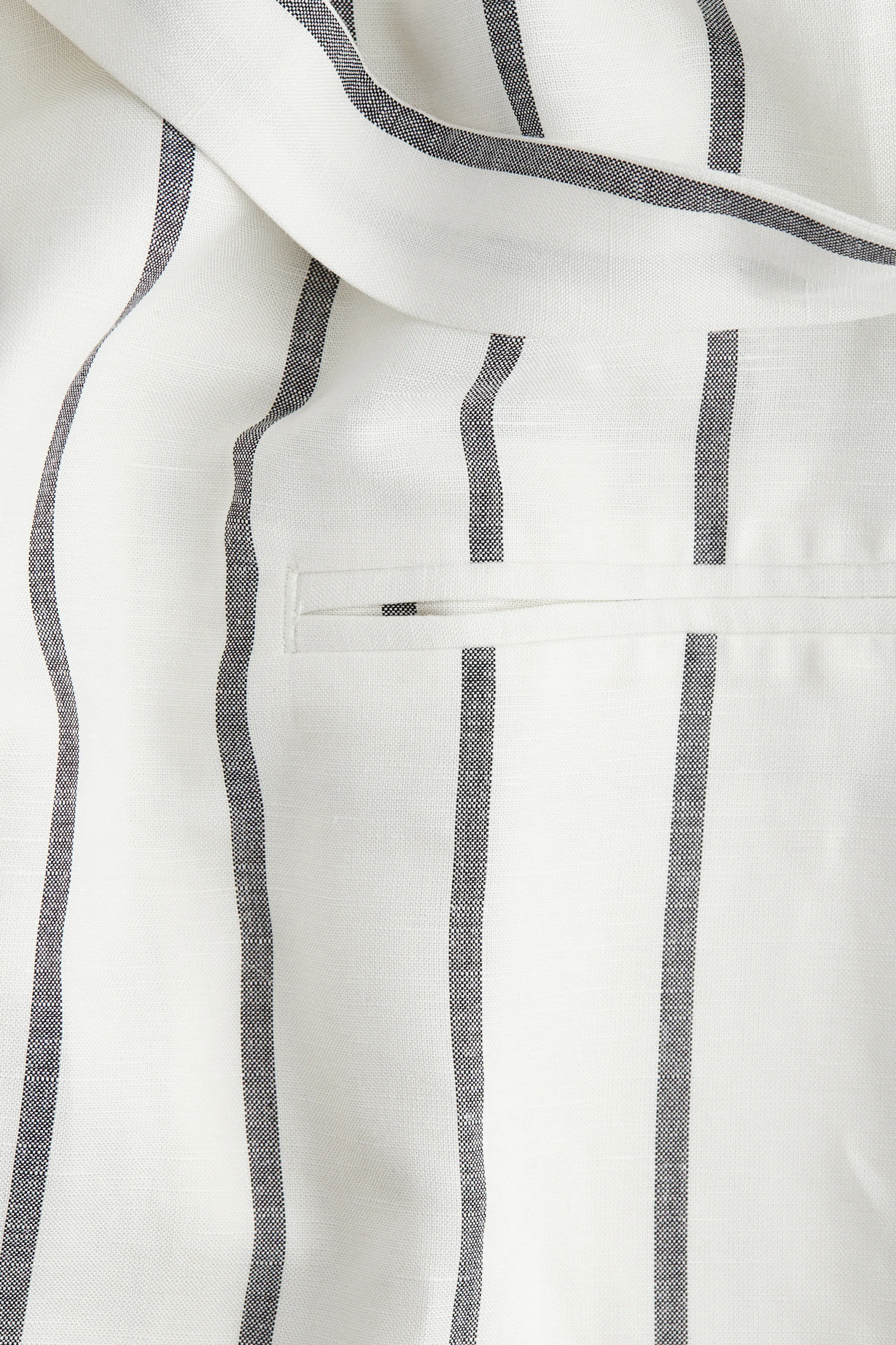 Blazer en lin mélangé - Blanc/rayé