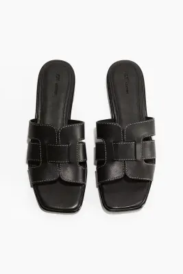 Sandales en cuir - Noir — photo 1