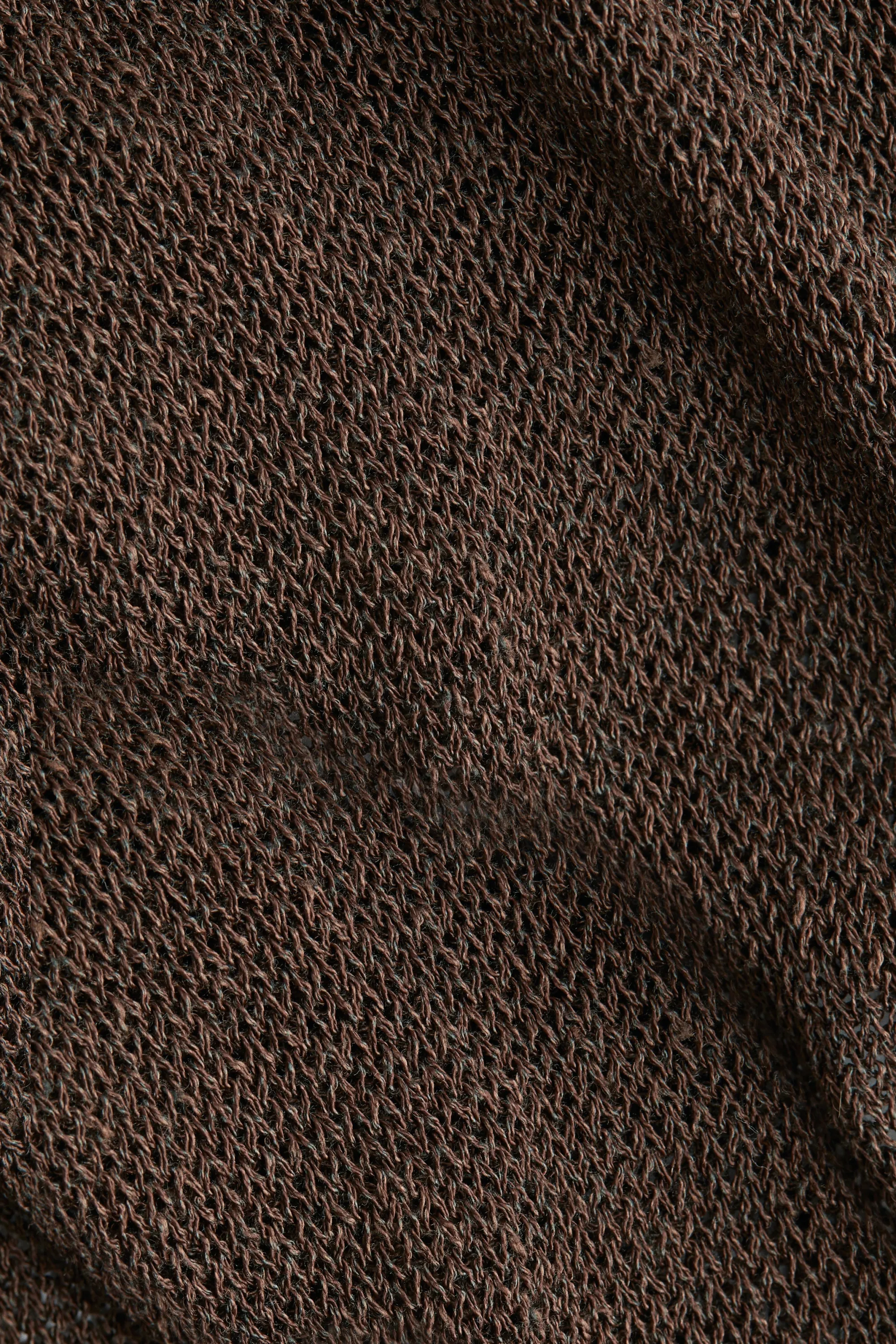 Robe en maille de soie mélangée - Marron foncé