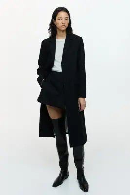 Mini jupe-short en twill - Noir — photo 2
