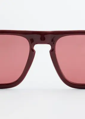 Lunettes de soleil style aviateur monture carrée - Rouge — photo 1