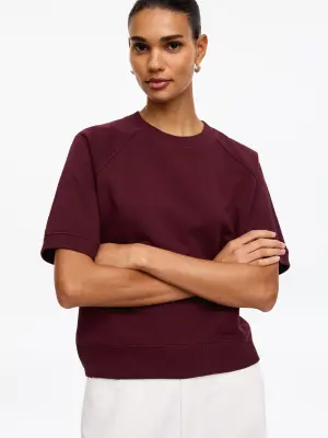 Sweat en tissu éponge - Rouge foncé — photo 2