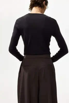 Jupe-culotte large - Marron foncé — photo 2