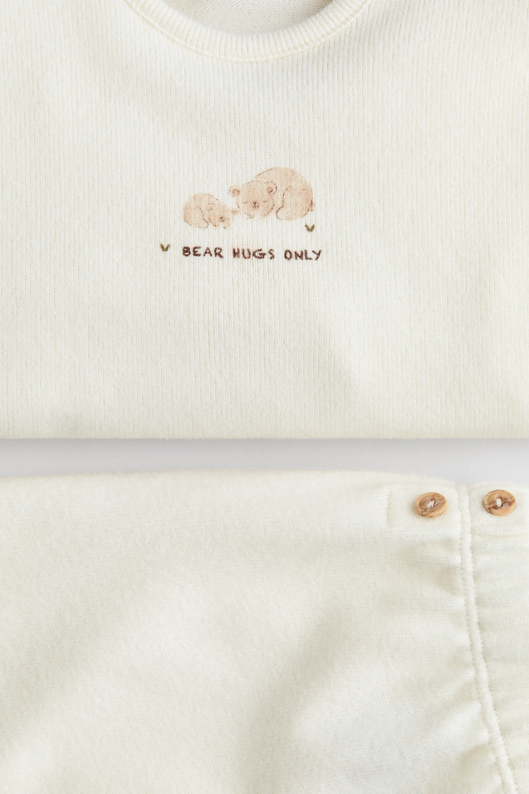 Ensemble 2 pièces en jersey - Crème/Bear Hugs Only