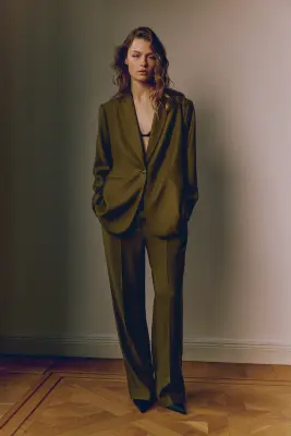 Pantalon de tailleur - Vert kaki foncé — photo 1