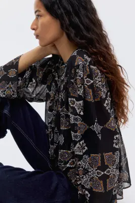 Blouse à motif - Noir/motif — photo 3