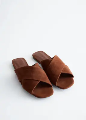Sandales à brides croisées - Marron Clair — photo 3