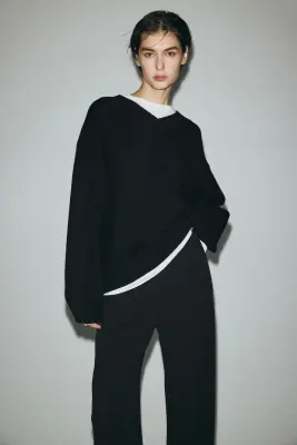 Pantalon large - Noir — photo 2