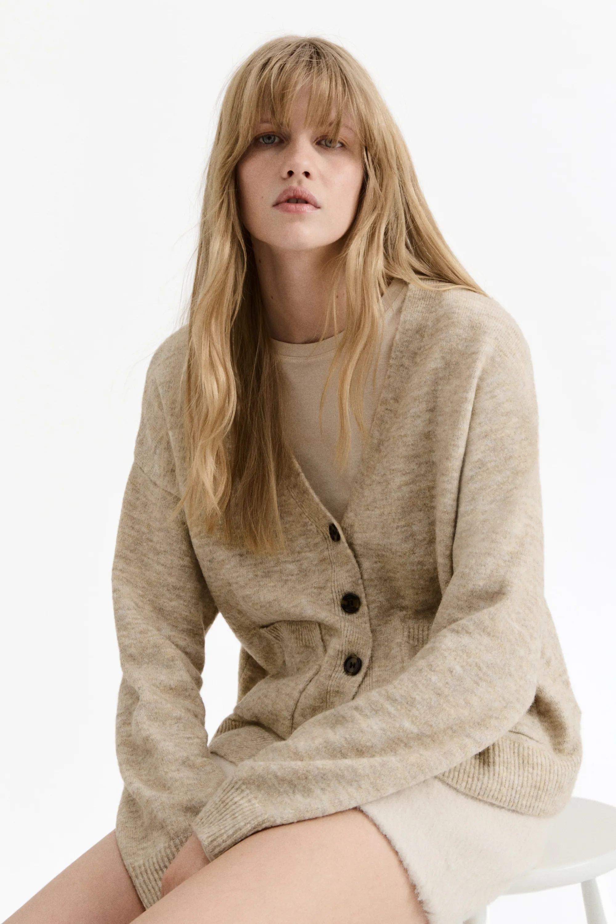 Gilet loose - Beige chiné