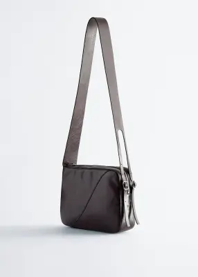 Sac porté épaule en cuir - Marron foncé — photo 2
