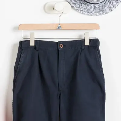 Pornichet, Le vrai pantalon du marin breton en coton bio - Toile Navy — photo 2