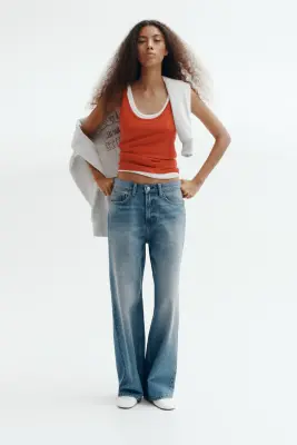 Wide High Waist Jeans - Bleu denim — photo 1