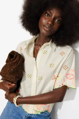 Chemise brodée Femme — photo 2