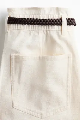 Pantalon barrel avec ceinture - Crème — photo 3