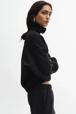 Pantalon jogger en coton - Noir — photo 1