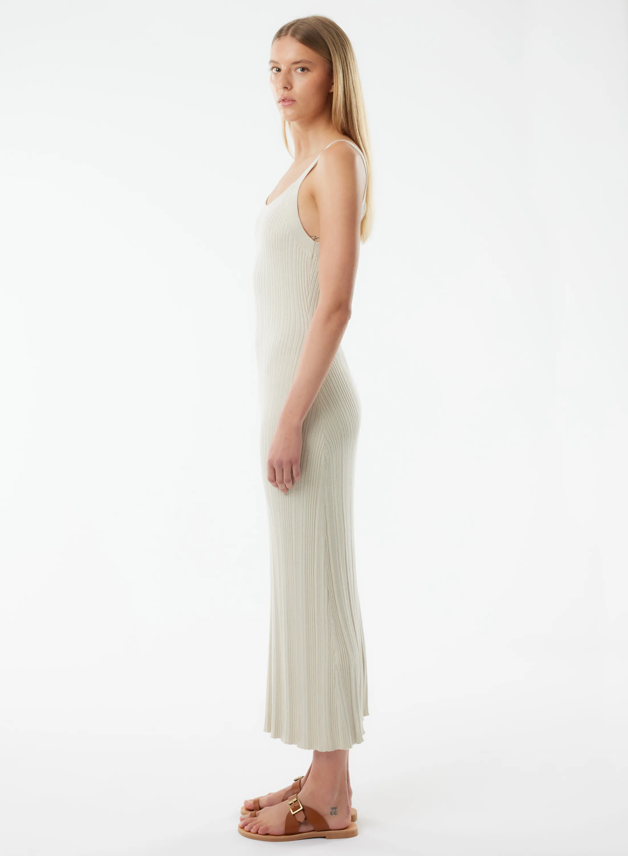 Robe en coton, viscose, élasthanne et fibre métallisée