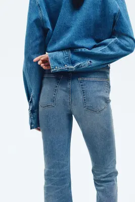 Flared High Jeans - Bleu denim — photo 3
