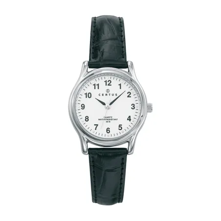 Montre Femme Certus acier cuir noir 644284