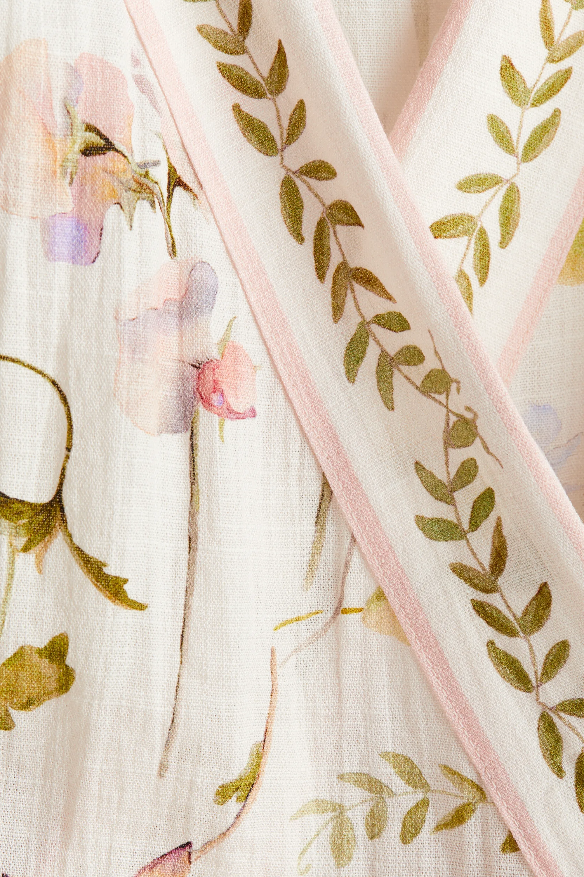 Robe portefeuille - Crème/fleuri
