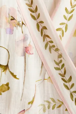 Robe portefeuille - Crème/fleuri