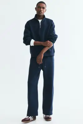 Sweat Loose Fit avec col zippé - Bleu marine — photo 2