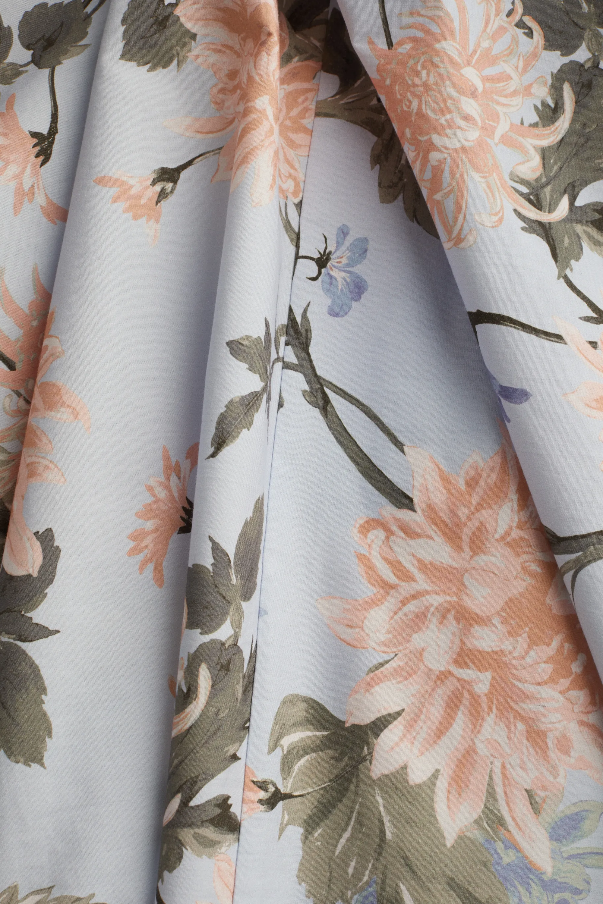 Robe avec ceinture à nouer - Bleu clair/fleuri