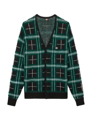 DICKIES CARDIGAN CARREAUX Noir Vert — photo 5
