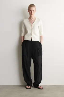 CARDIGAN EN MAILLE JACQUARD - CRÈME — photo 1