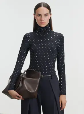 T-shirt en viscose et élasthanne à pois