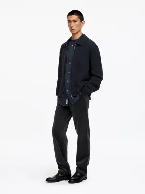 Pantalon en velours côtelé classique - Gris foncé — photo 1