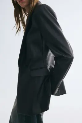 Blazer à fermeture droite - Noir — photo 3