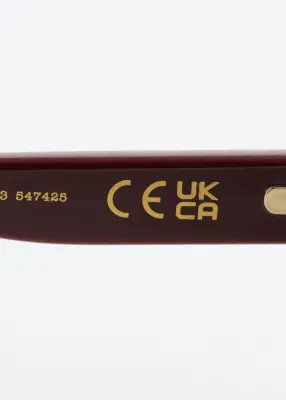 Lunettes de soleil style aviateur monture carrée - Rouge — photo 3