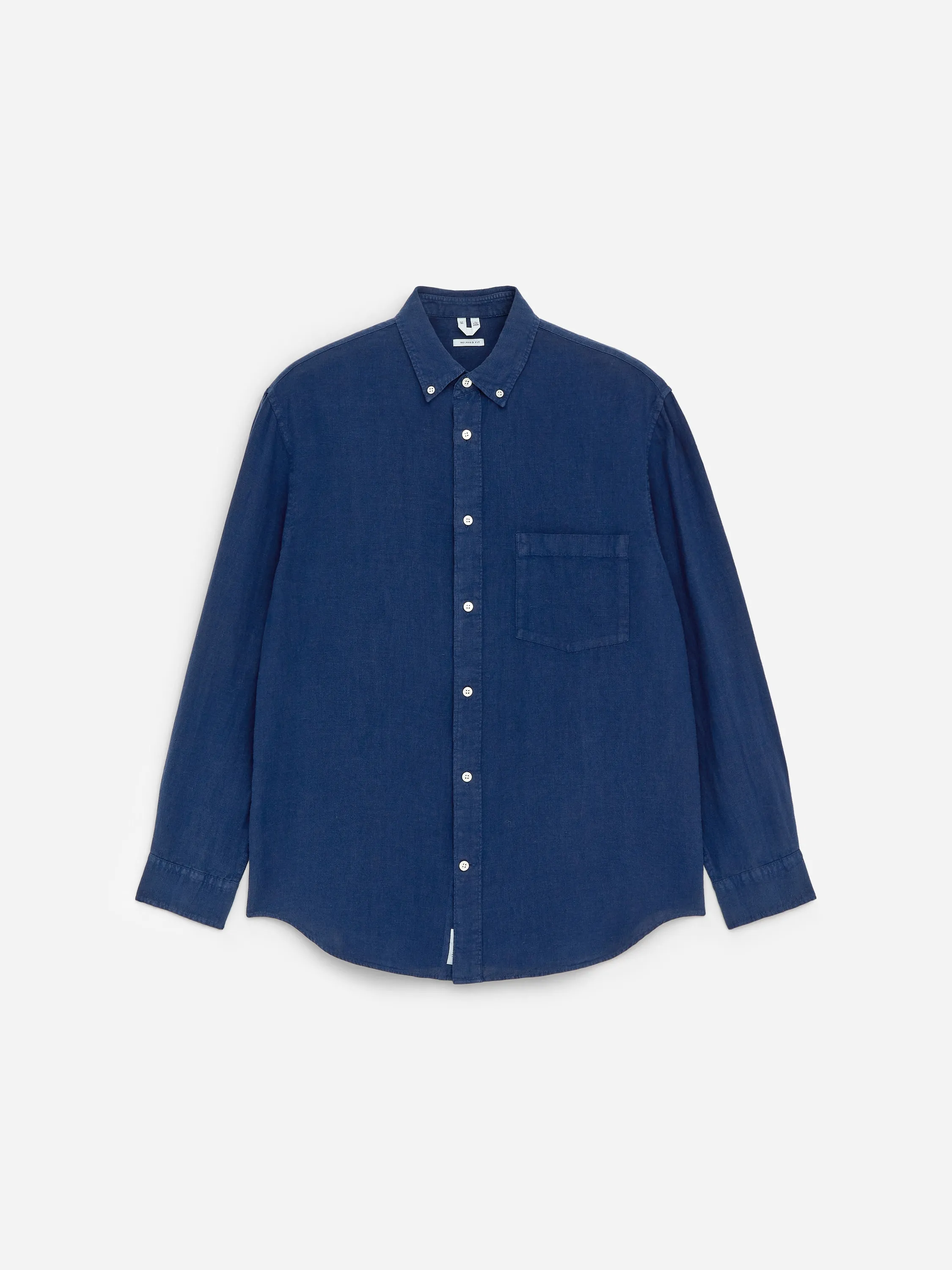 Chemise décontractée en lin - Bleu foncé