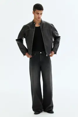 Débardeur côtelé Slim Fit - Noir — photo 1