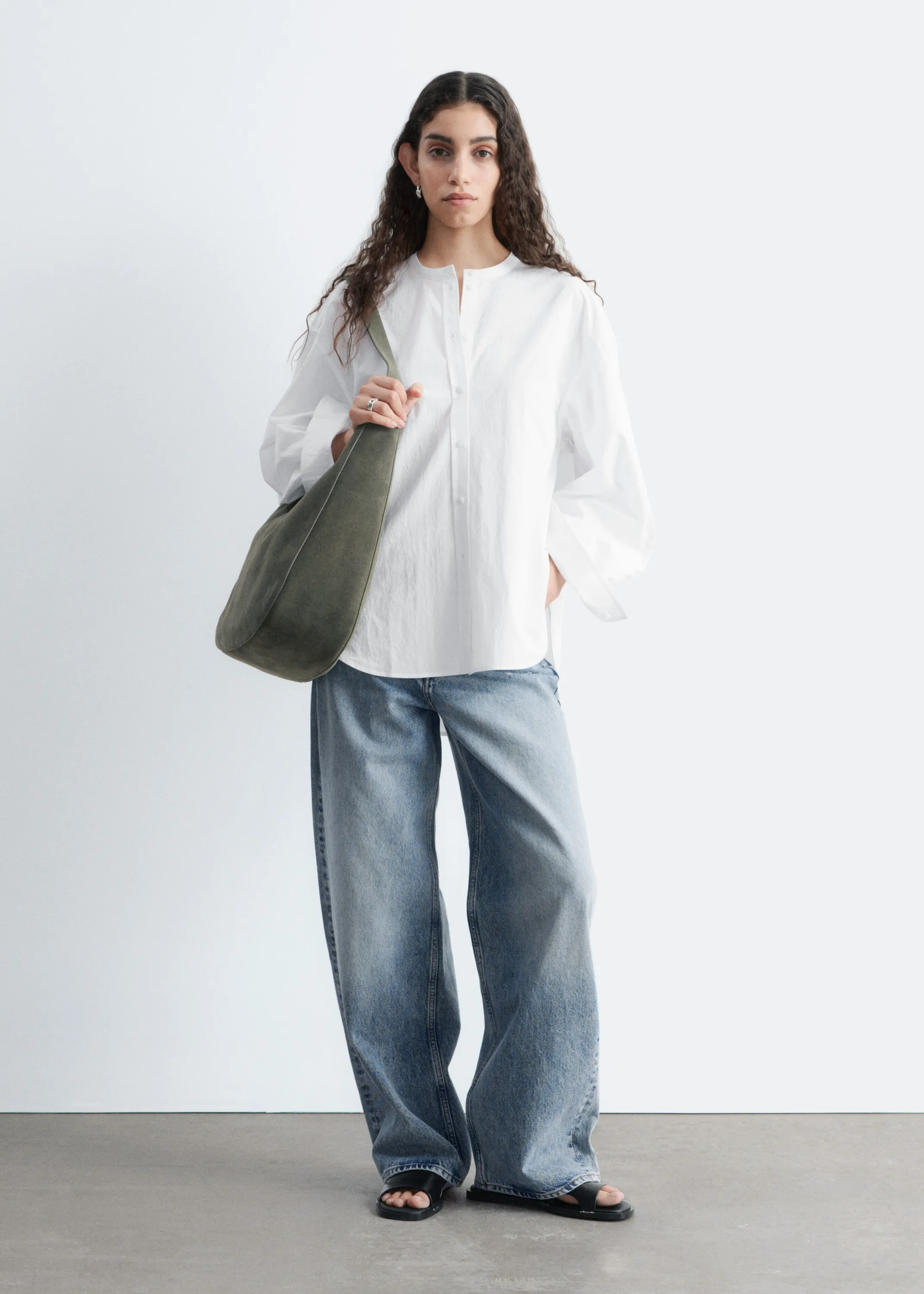 Chemise oversize en coton - Blanc
