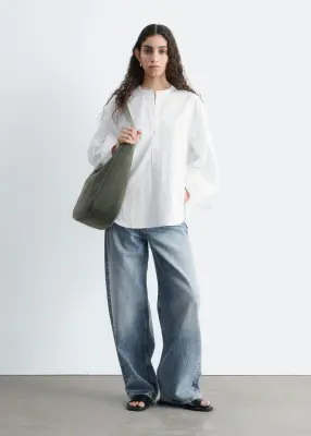 Chemise oversize en coton - Blanc — photo 1