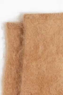 Gants en mohair mélangé - Beige foncé — photo 2