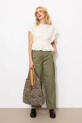 Pantalon balloon en toile — photo 2