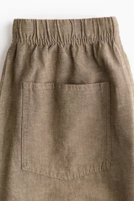 Pantalon droit à cordon - Beige foncé — photo 4